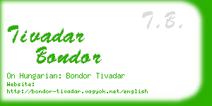 tivadar bondor business card